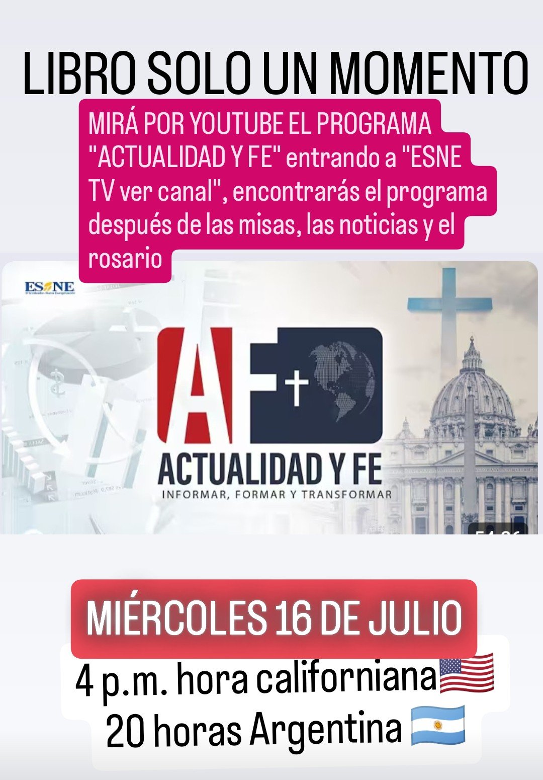 Entrevista televisiva en el canal ESNE